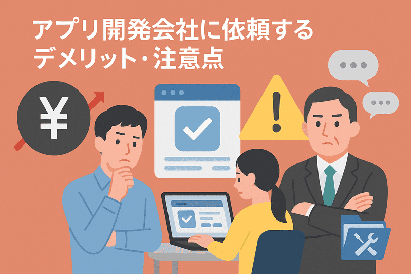 アプリ開発会社に依頼するデメリット・注意点