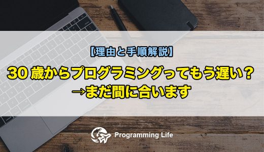 30歳からプログラミングってもう遅い？→まだ間に合います【理由と手順解説】